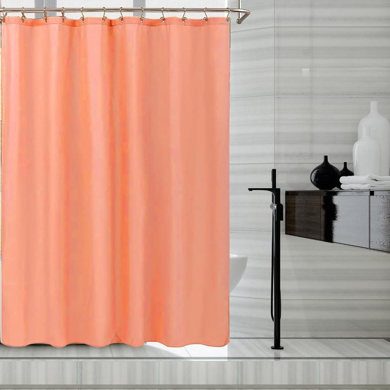 LLSCL Orange Red Fabric Shower Curtain Liner with Magnets, Waterproof Hotel Quality, 72 x 72 Machine Washable - Image 1